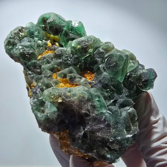 XL Phantom Fluorit, Muskovit, Hyalit Opal, Schörl Turmalin Erongo, Namibia 118*120*72mm #12550