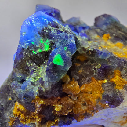 Fluorite fantôme XL, Muscovite, Opale hyalite, Tourmaline schorl Erongo, Namibie 118*120*72mm #12550