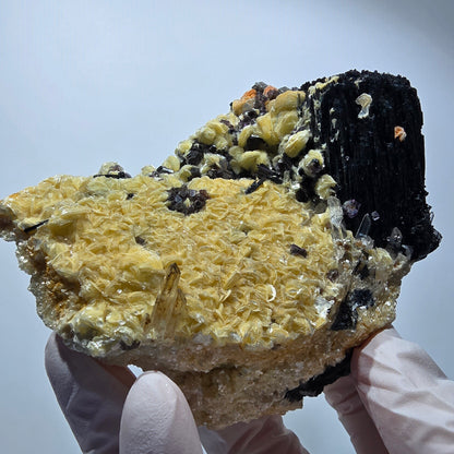 XL Colorful Fluorite, Schorl Tourmaline, Hyalite Smoky Quartz Muscovite Erongo, Namibia 106*78*73mm #12552
