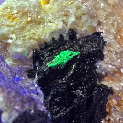 XL Colorful Fluorite, Schorl Tourmaline, Hyalite Smoky Quartz Muscovite Erongo, Namibia 106*78*73mm #12552