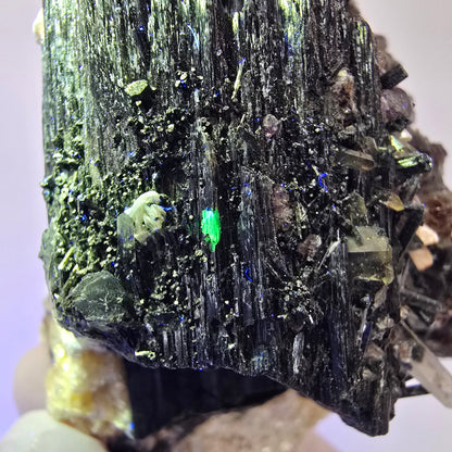 XL Colorful Fluorite, Schorl Tourmaline, Hyalite Smoky Quartz Muscovite Erongo, Namibia 106*78*73mm #12552