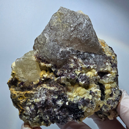 XL Colorful Fluorite, Schorl Tourmaline, Smoky Quartz Muscovite specimen Erongo, Namibia 106*103*70mm #12553