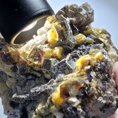 XL Colorful Fluorite, Schorl Tourmaline, Smoky Quartz Muscovite specimen Erongo, Namibia 106*103*70mm #12553