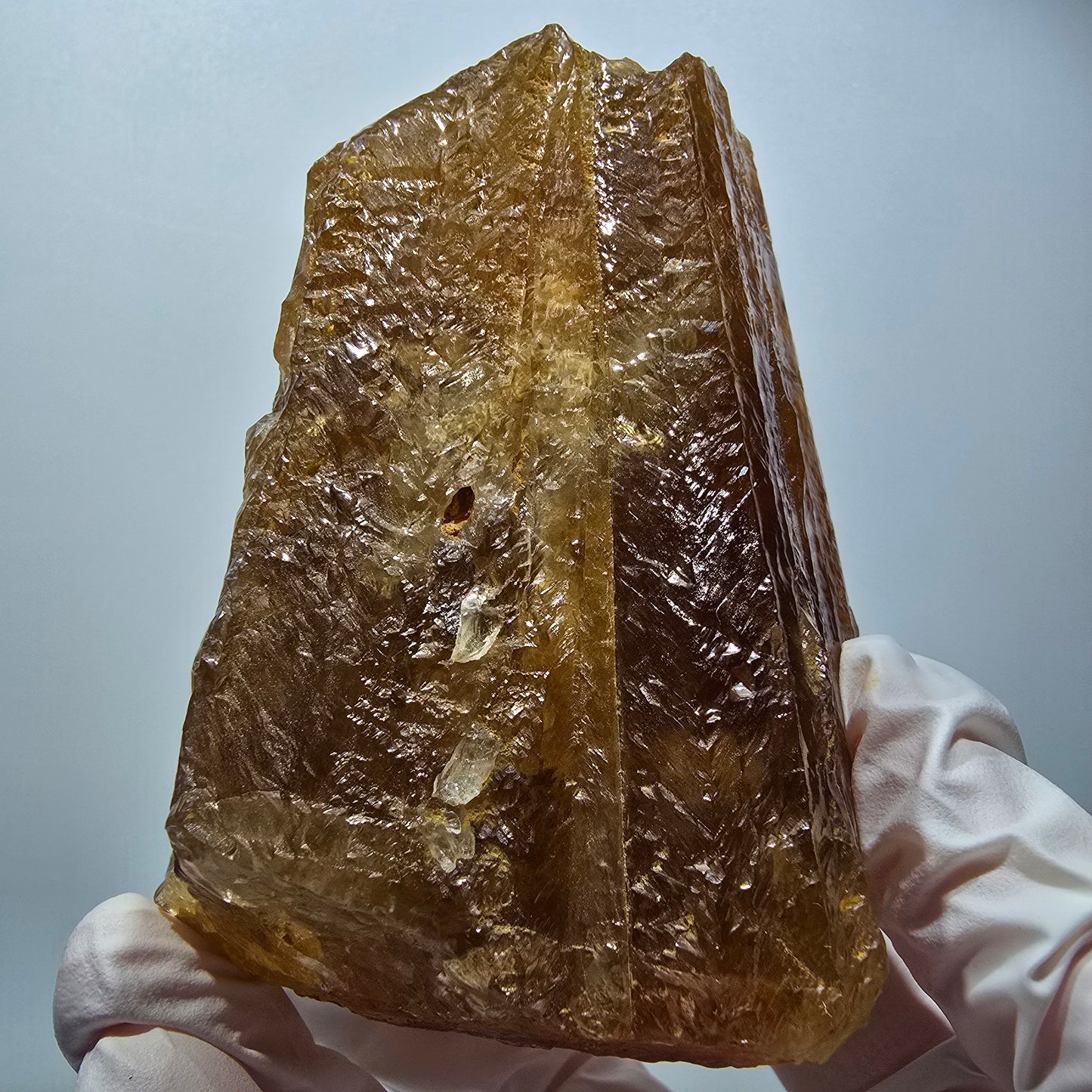 Large Natural Honey Calcite Crystal, Yellow Orange Erongo, Namibia 95*74*68mm #12555