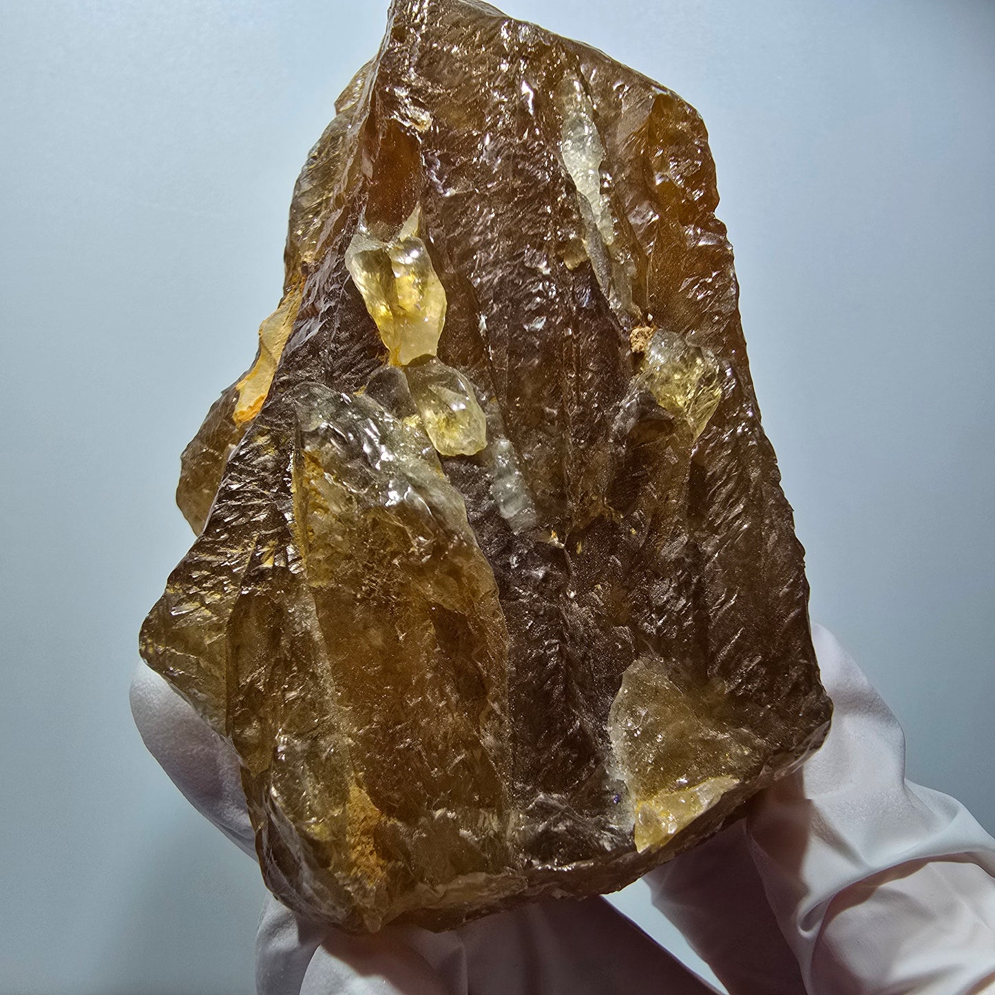 Large Natural Honey Calcite Crystal, Yellow Orange Erongo, Namibia 95*74*68mm #12555