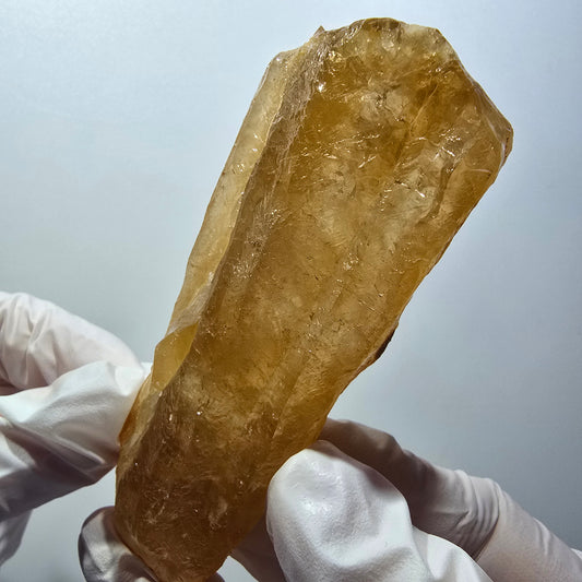 Natürlicher Honig Calcit Kristall, gelb orange Erongo, Namibia 90*39*21mm #12557