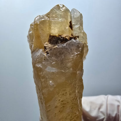 Cristal de calcite miel naturelle, jaune orangé Erongo, Namibie 88*27*19mm #12558