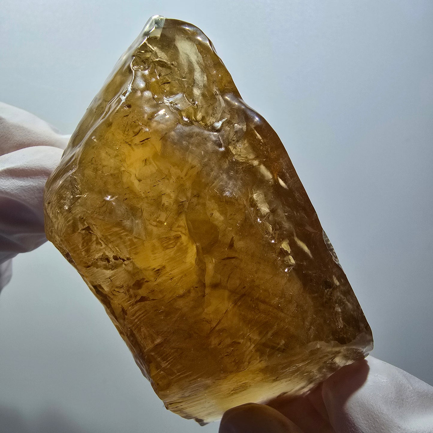 Natural Honey Calcite Crystal, yellow orange Erongo, Namibia 80*47*34mm #12559