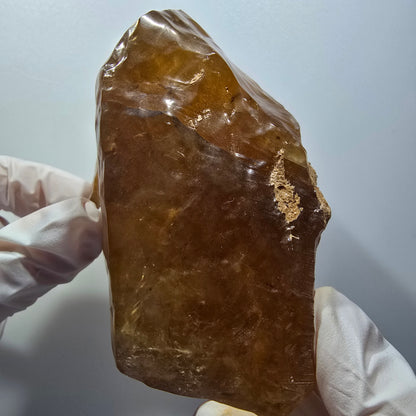 Large Natural Honey Calcite Crystal, Yellow Orange Erongo Namibia 112*72*63mm #12560