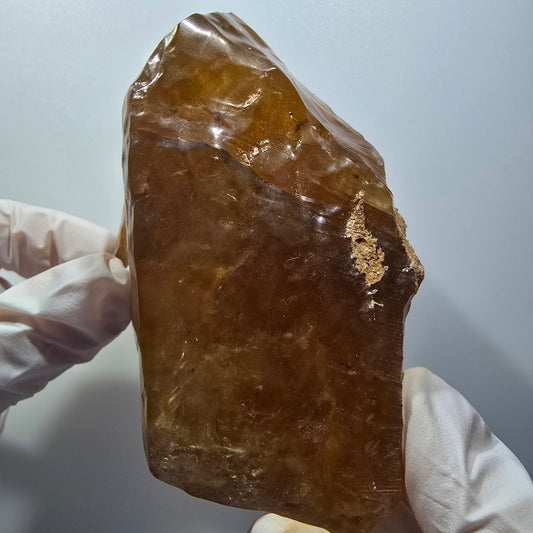 Großer Natürlicher Honig Calcit Kristall, gelb orange Erongo Namibia 112*72*63mm #12560