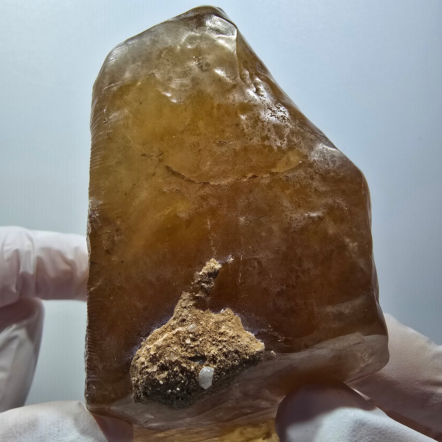 Large Natural Honey Calcite Crystal, Yellow Orange Erongo Namibia 112*72*63mm #12560