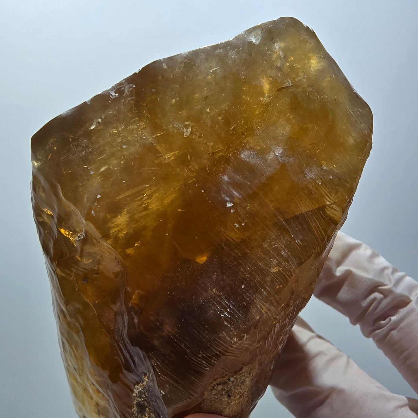 Large Natural Honey Calcite Crystal, Yellow Orange Erongo Namibia 112*72*63mm #12560