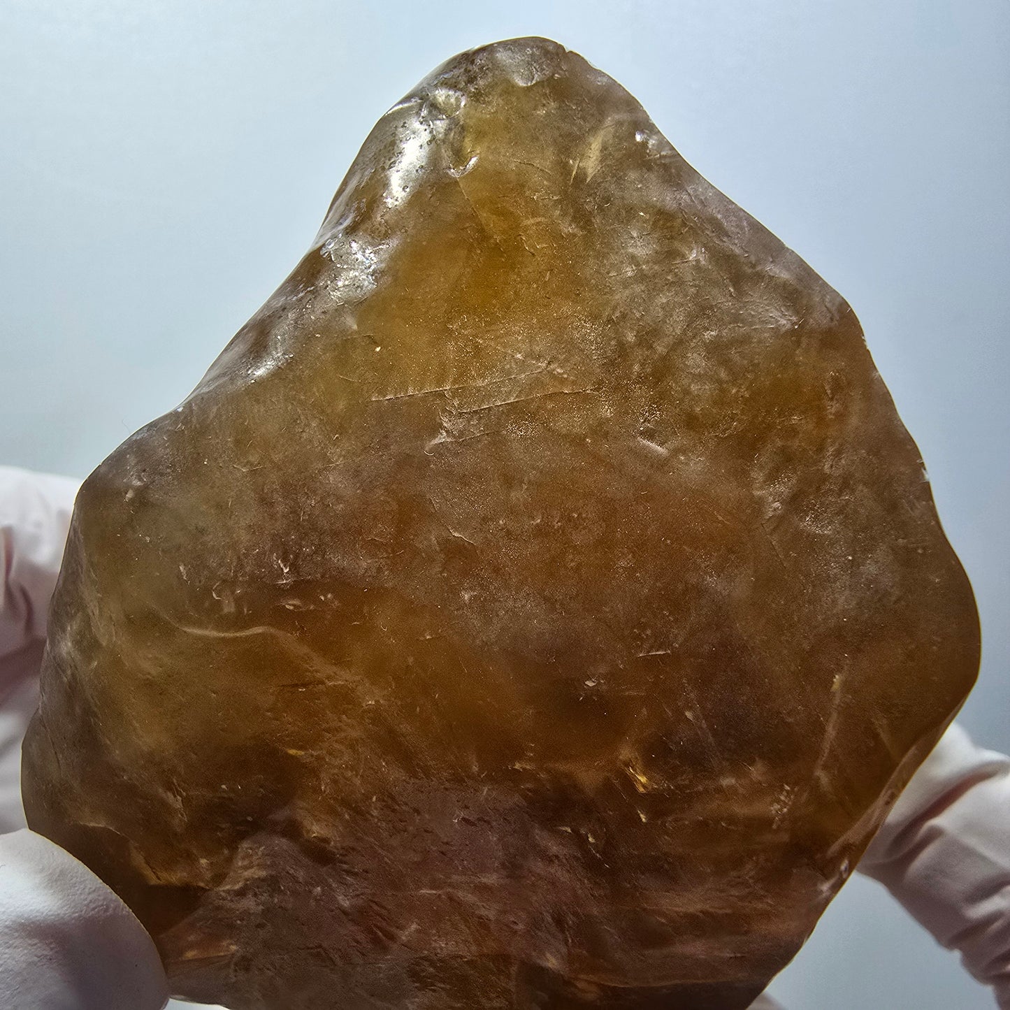 Large Natural Honey Calcite Crystal, Yellow Orange Erongo Namibia 112*72*63mm #12560