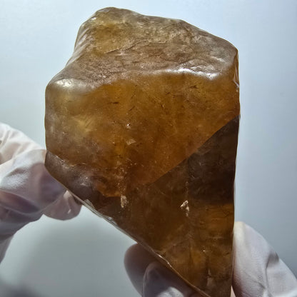 Large Natural Honey Calcite Crystal, Yellow Orange Erongo Namibia 112*72*63mm #12560
