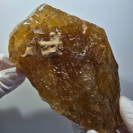 Großer Natürlicher Honig Calcit Kristall, gelb orange Erongo Namibia 133*81*53mm #12561