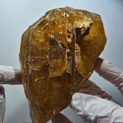 Large Natural Honey Calcite Crystal, Yellow Orange Erongo Namibia 133*81*53mm #12561