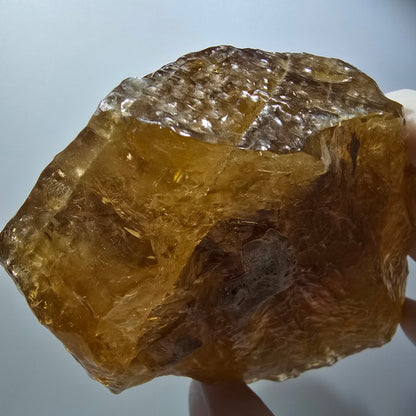 Large Natural Honey Calcite Crystal, Yellow Orange Erongo Namibia 133*81*53mm #12561