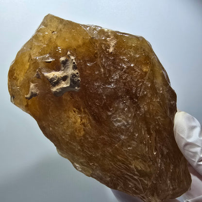 Large Natural Honey Calcite Crystal, Yellow Orange Erongo Namibia 133*81*53mm #12561