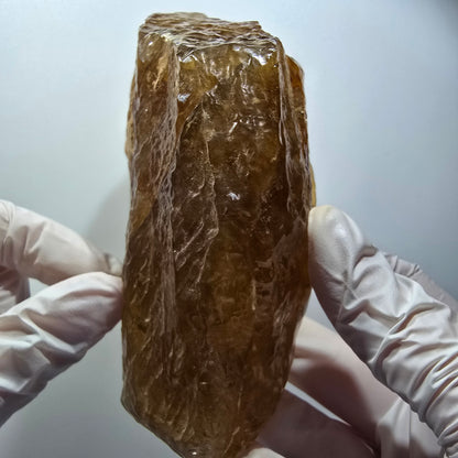 Large Natural Honey Calcite Crystal, Yellow Orange Erongo Namibia 133*81*53mm #12561