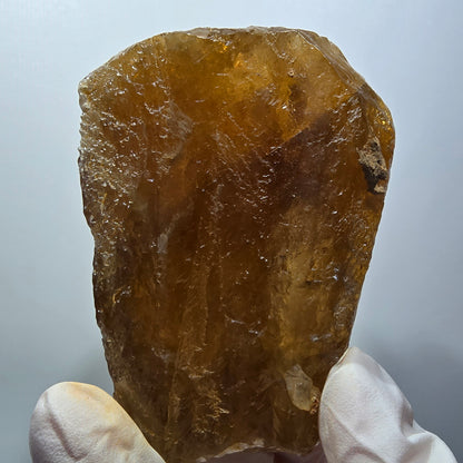Grand cristal de calcite miel naturel, jaune orangé Erongo, Namibie 83*63*50mm #12562