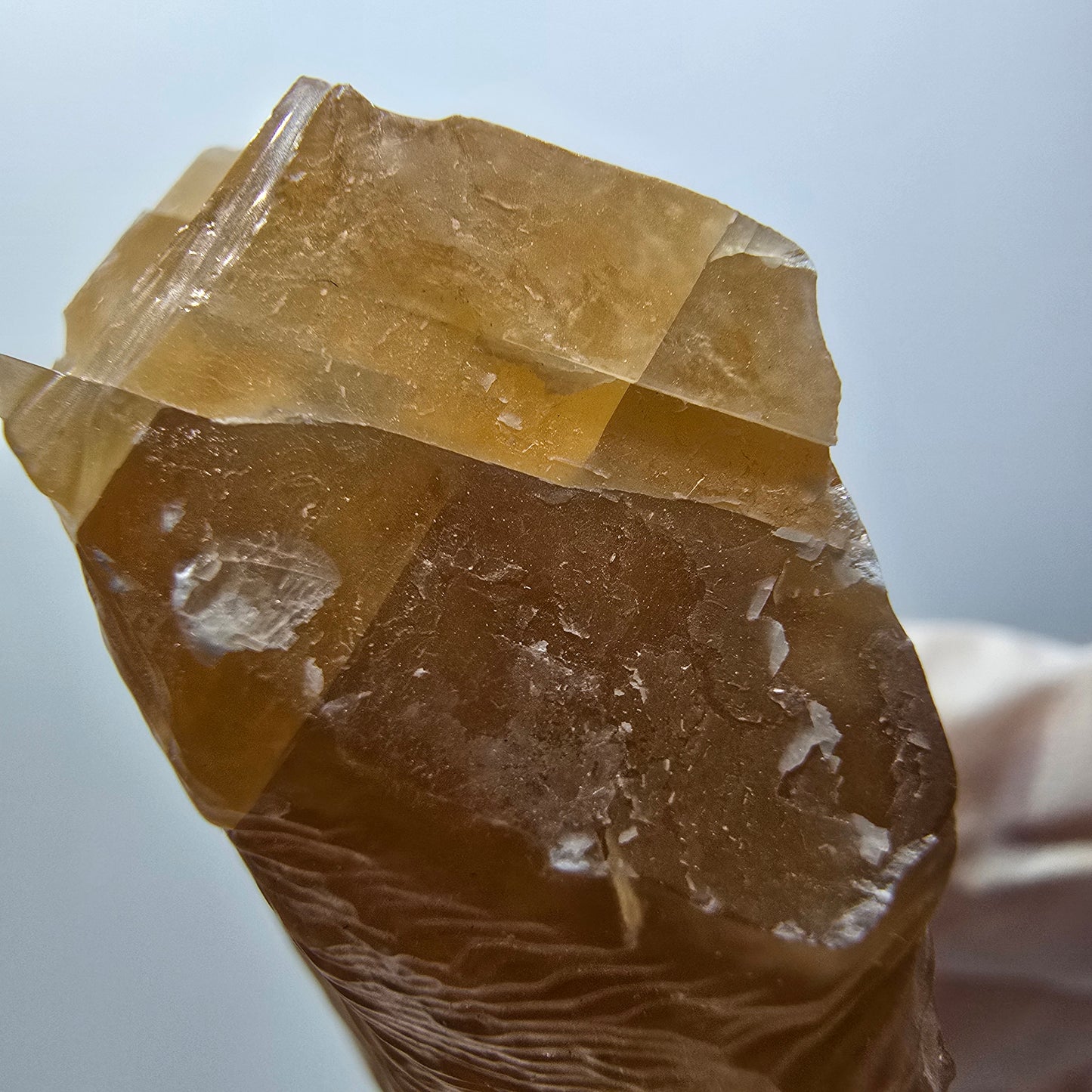 Natural Honey Calcite Crystal, yellow orange Erongo, Namibia 63*30*22mm #12563
