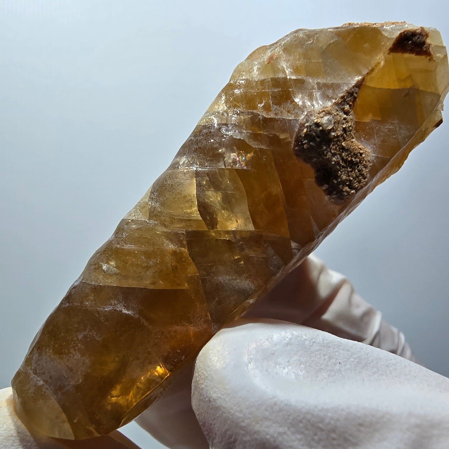 Natural Honey Calcite Crystal, yellow orange Erongo, Namibia 63*30*22mm #12563