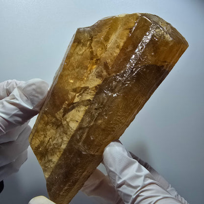 XL Natural Honey Calcite Crystal, Yellow Orange Erongo, Namibia 144*64*38mm #12564