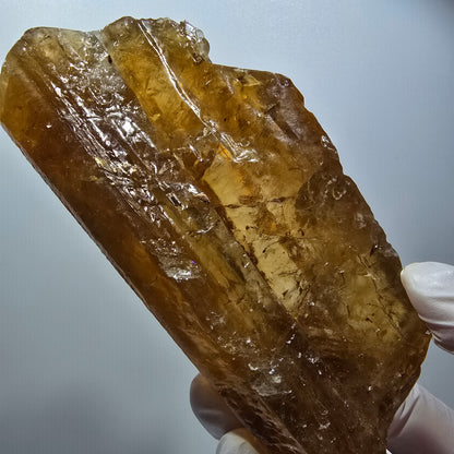 XL Natural Honey Calcite Crystal, Yellow Orange Erongo, Namibia 144*64*38mm #12564