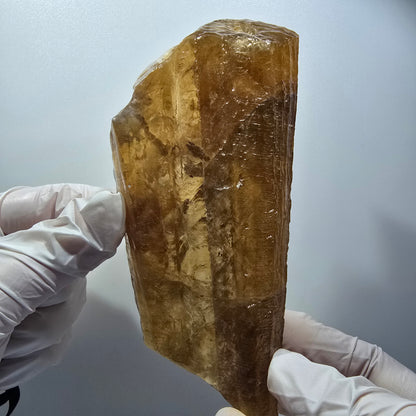 XL Natural Honey Calcite Crystal, Yellow Orange Erongo, Namibia 144*64*38mm #12564