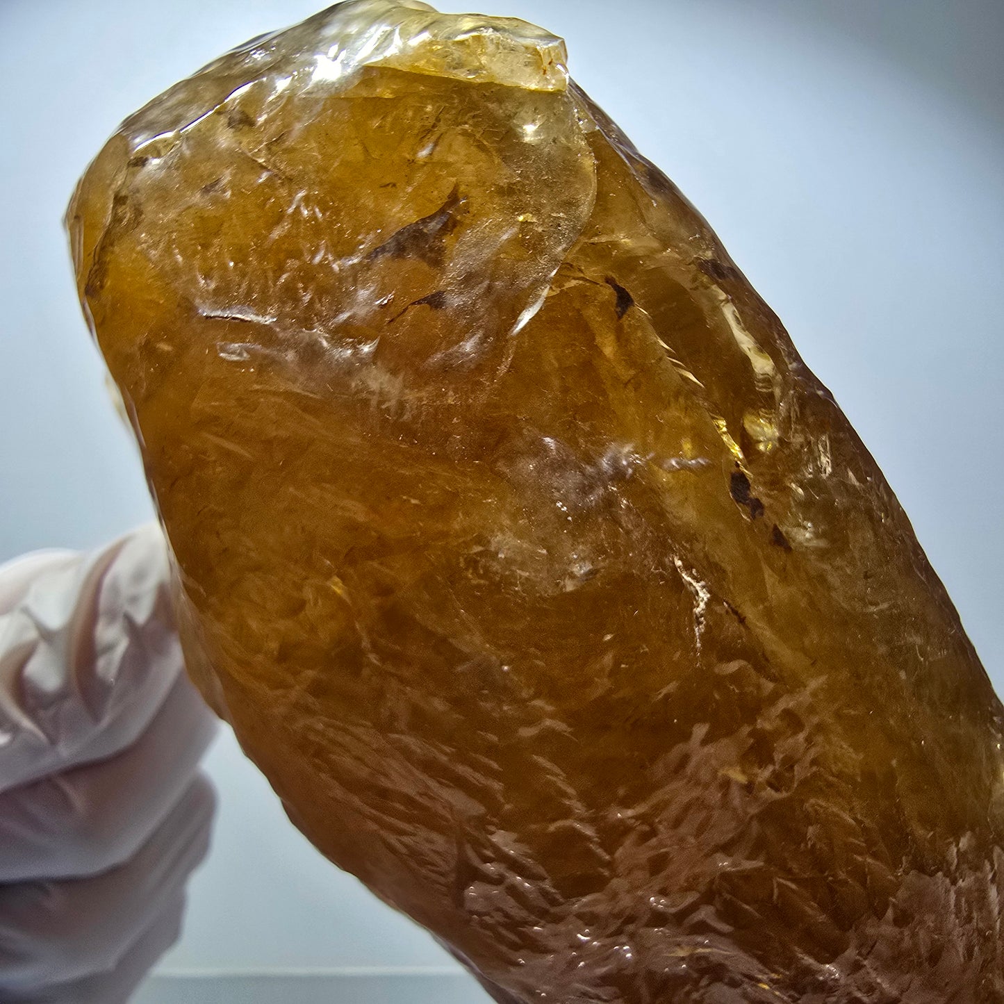 XL Natural Honey Calcite Crystal, yellow orange Erongo, Namibia 196*86*58mm #12565