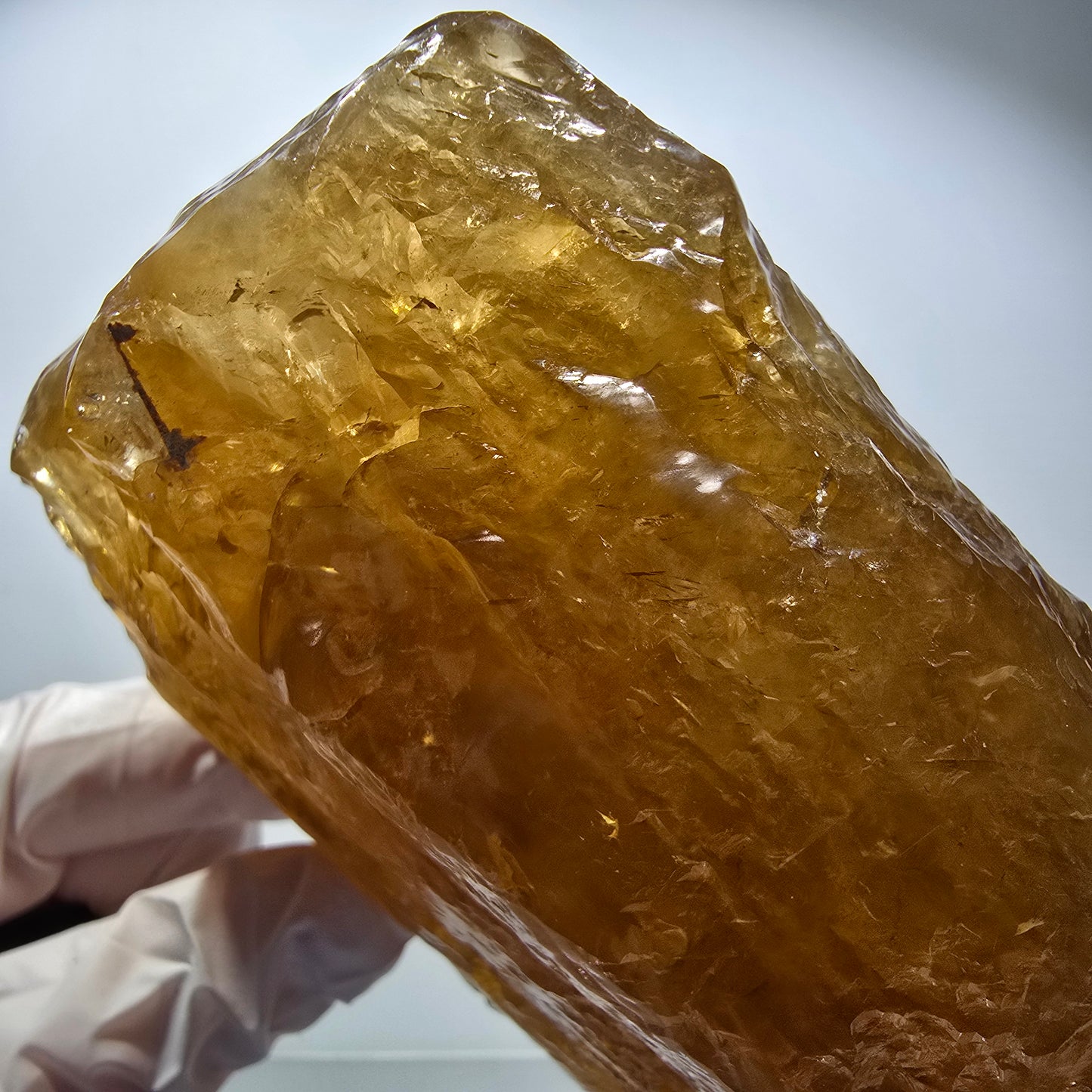 XL Natural Honey Calcite Crystal, yellow orange Erongo, Namibia 196*86*58mm #12565