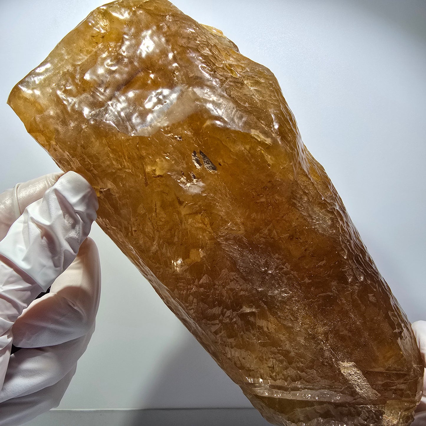 XL Natural Honey Calcite Crystal, yellow orange Erongo, Namibia 196*86*58mm #12565