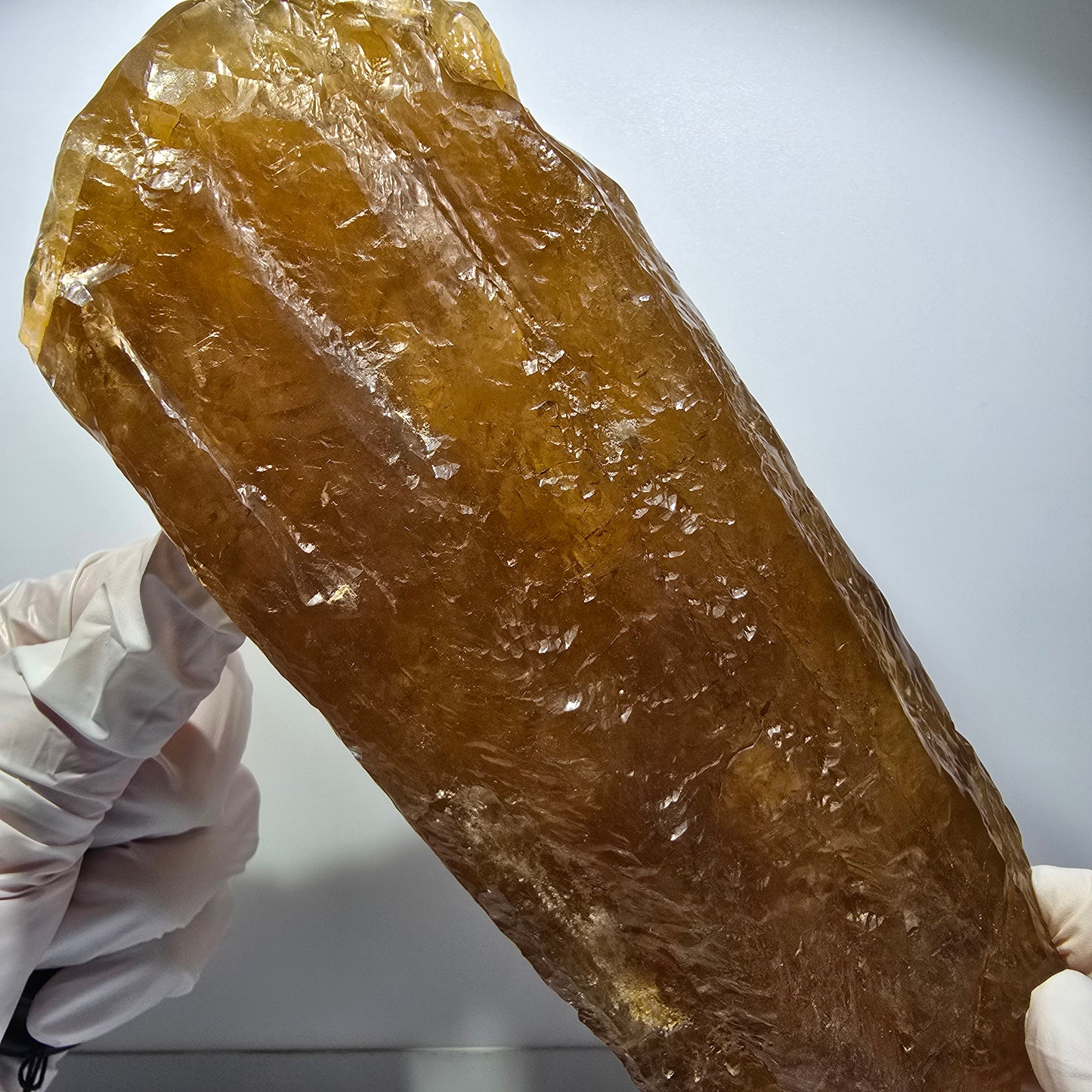 XL Natural Honey Calcite Crystal, yellow orange Erongo, Namibia 196*86*58mm #12565
