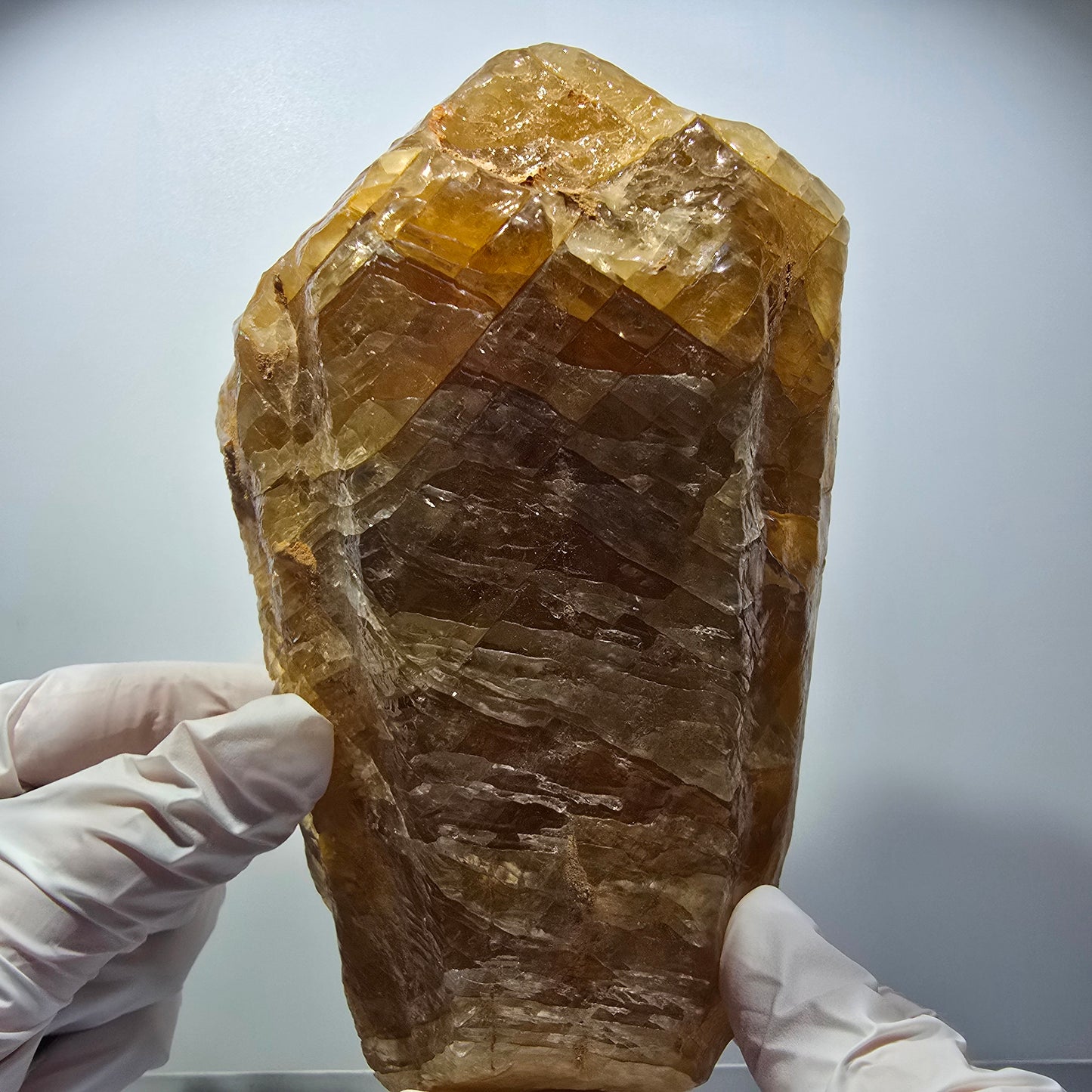 XL Cristal de calcite miel naturel, jaune orangé Erongo, Namibie 151*100*71mm #12566