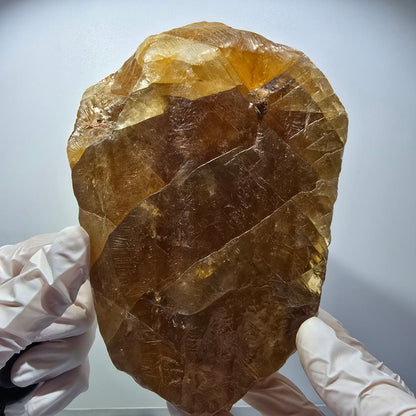 XL Cristal de calcite miel naturel, jaune orangé Erongo, Namibie 151*100*71mm #12566