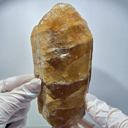 XL Cristal de calcite miel naturel, jaune orangé Erongo, Namibie 151*100*71mm #12566