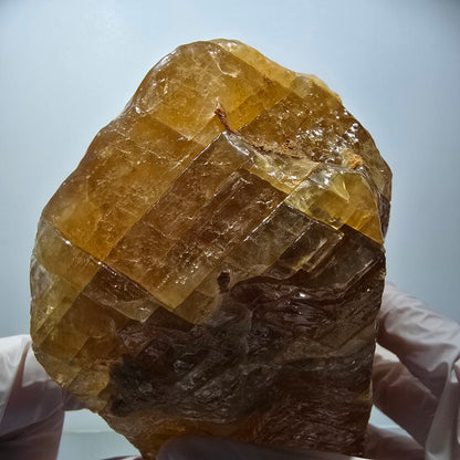 XL Cristal de calcite miel naturel, jaune orangé Erongo, Namibie 151*100*71mm #12566