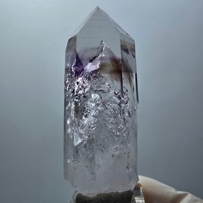 Grande pointe d'Améthyste Phantom Lémurien Mine de Streep Goboboseb, Namibie 73*29*26mm #12567