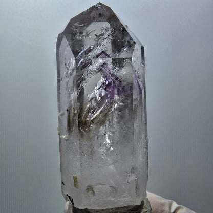 Enhydro Skelett Phantom Amethyst, Prehnit 2x Blase (große) Streep Mine Namibia 71*31*26mm #12568