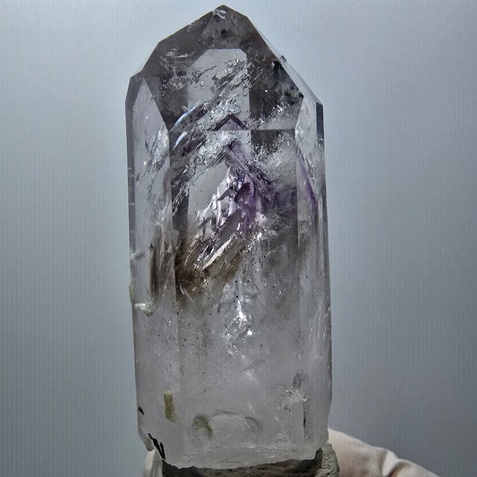 Enhydro Skeleton Phantom Amethyst, Prehnite 2x Bubble (large) Streep Mine Namibia 71*31*26mm #12568