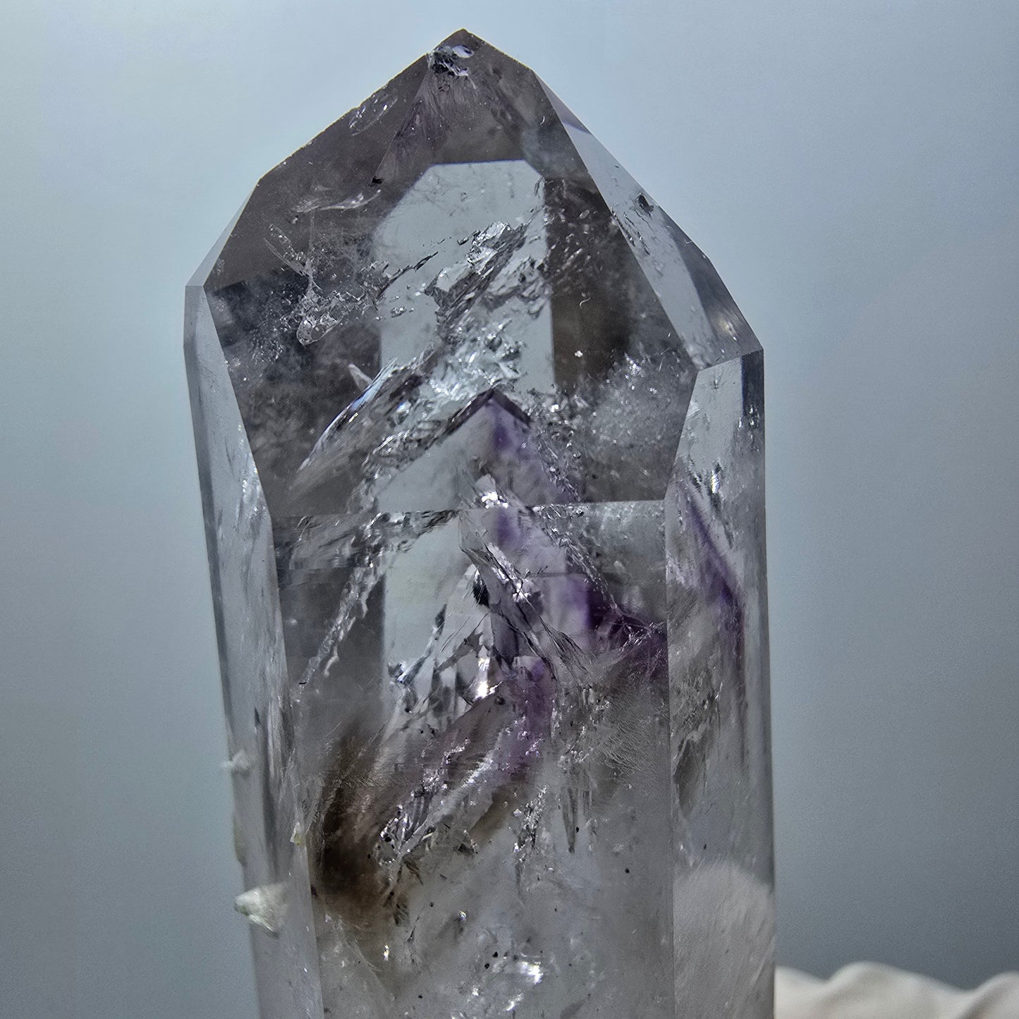 Enhydro Skelett Phantom Amethyst, Prehnit 2x Blase (große) Streep Mine Namibia 71*31*26mm #12568