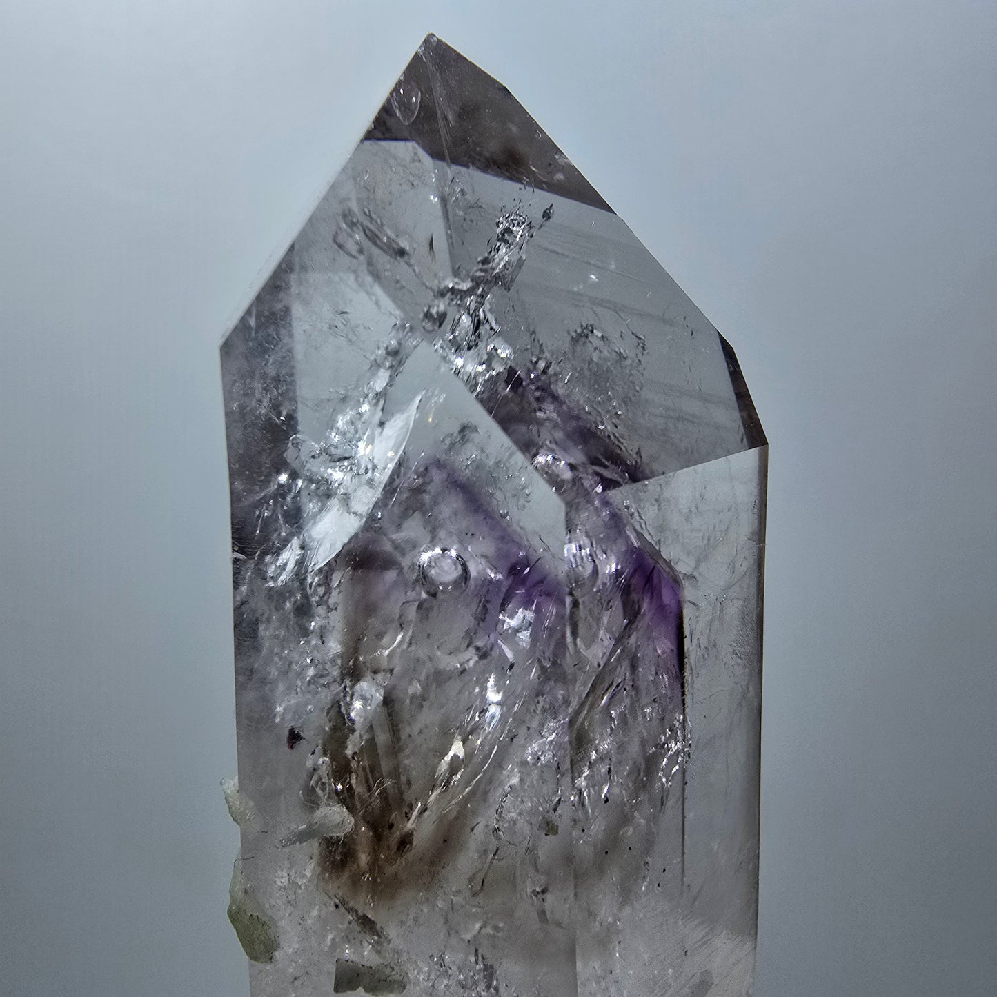 Enhydro Skelett Phantom Amethyst, Prehnit 2x Blase (große) Streep Mine Namibia 71*31*26mm #12568