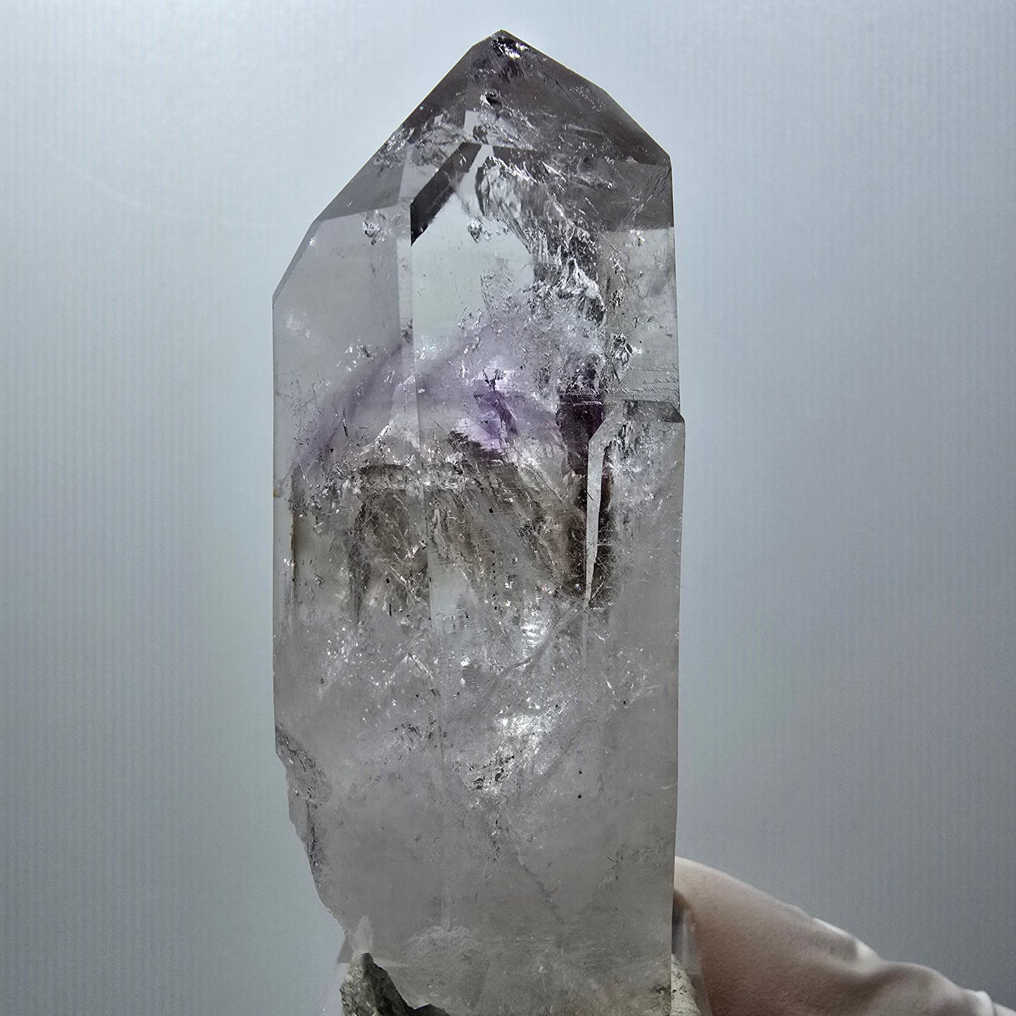 Enhydro Skelett Phantom Amethyst, Prehnit 2x Blase (große) Streep Mine Namibia 71*31*26mm #12568