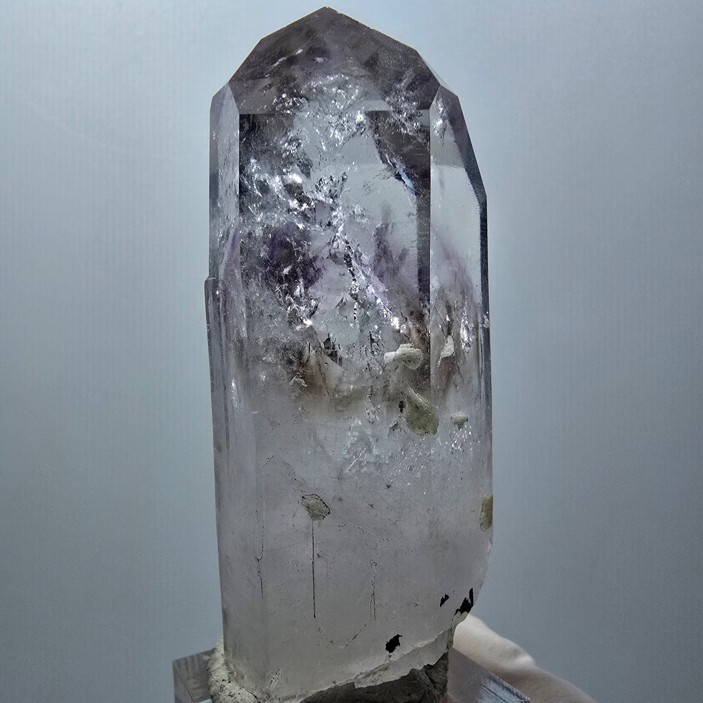 Enhydro Skelett Phantom Amethyst, Prehnit 2x Blase (große) Streep Mine Namibia 71*31*26mm #12568