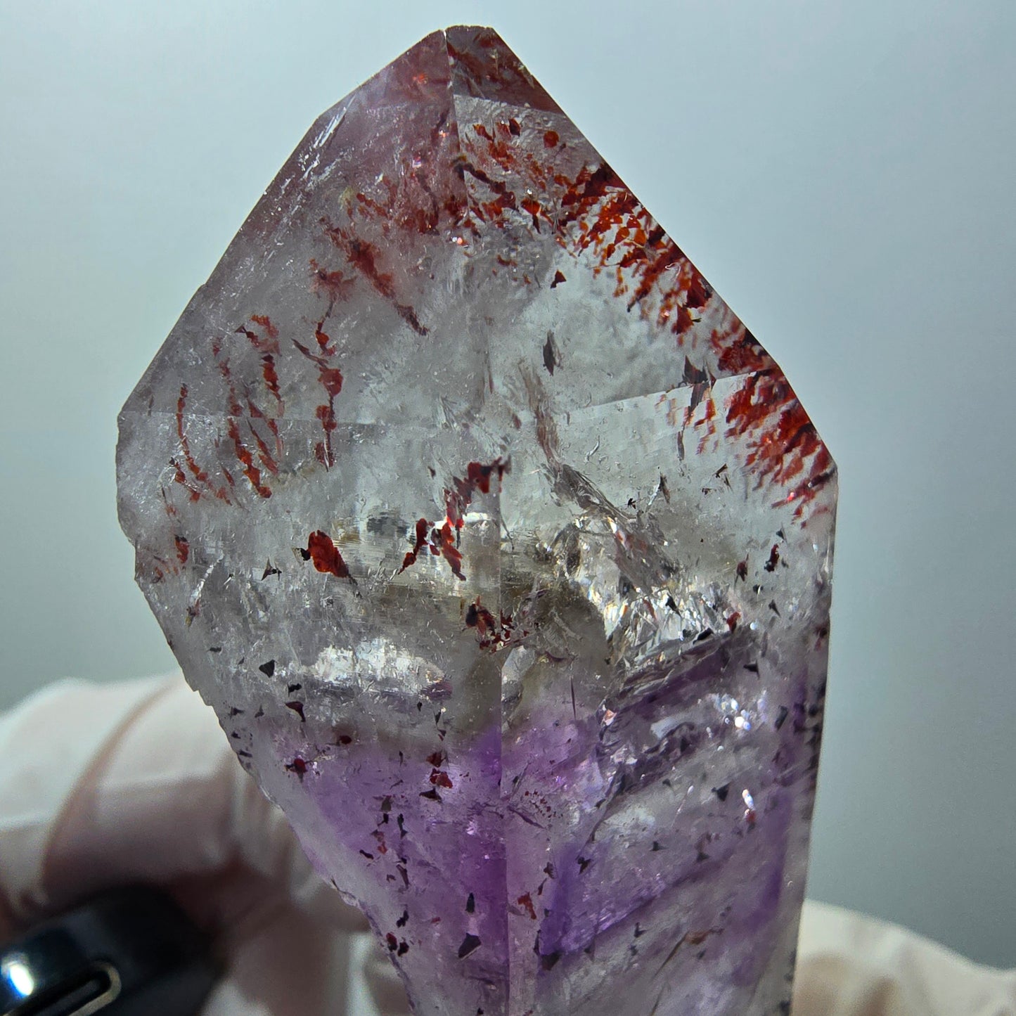 Large Harlequin Phantom Amethyst Skeleton Point Streep Mine Goboboseb Namibia 72*37*22mm #12569