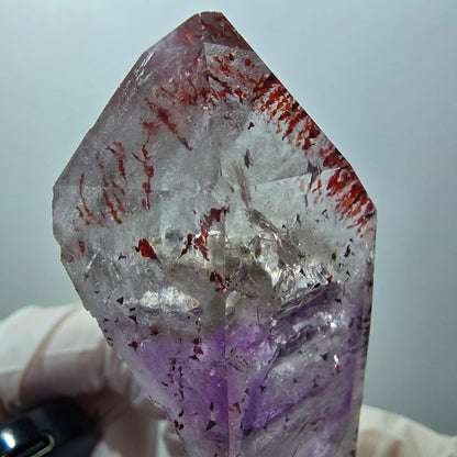 Large Harlequin Phantom Amethyst Skeleton Point Streep Mine Goboboseb Namibia 72*37*22mm #12569