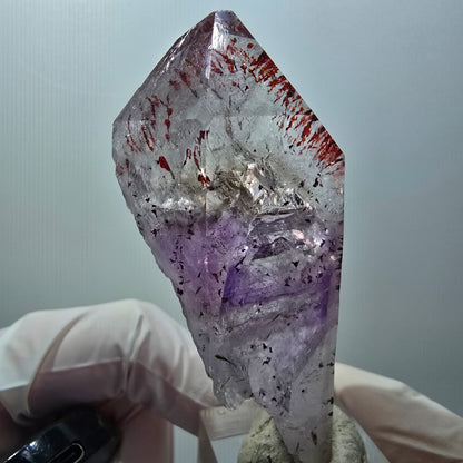 Large Harlequin Phantom Amethyst Skeleton Point Streep Mine Goboboseb Namibia 72*37*22mm #12569