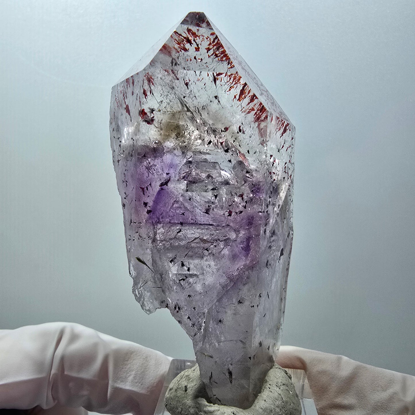 Large Harlequin Phantom Amethyst Skeleton Point Streep Mine Goboboseb Namibia 72*37*22mm #12569