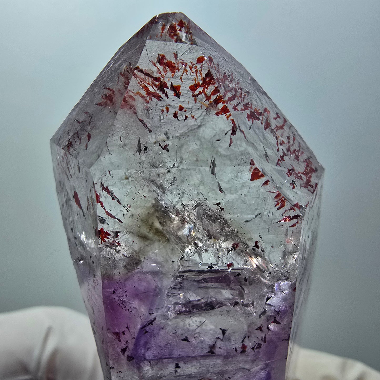 Large Harlequin Phantom Amethyst Skeleton Point Streep Mine Goboboseb Namibia 72*37*22mm #12569