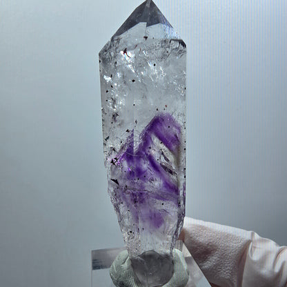 Enhydro Harlequin Skeletal Phantom Amethyst 1x Bubble Streep Mine Goboboseb. Namibia 68*22*16mm #12573